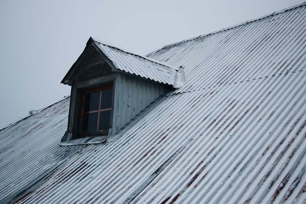 a roof with a window on it