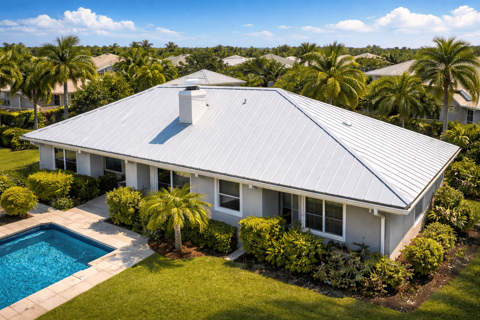 Healthy Florida roof in summer weather