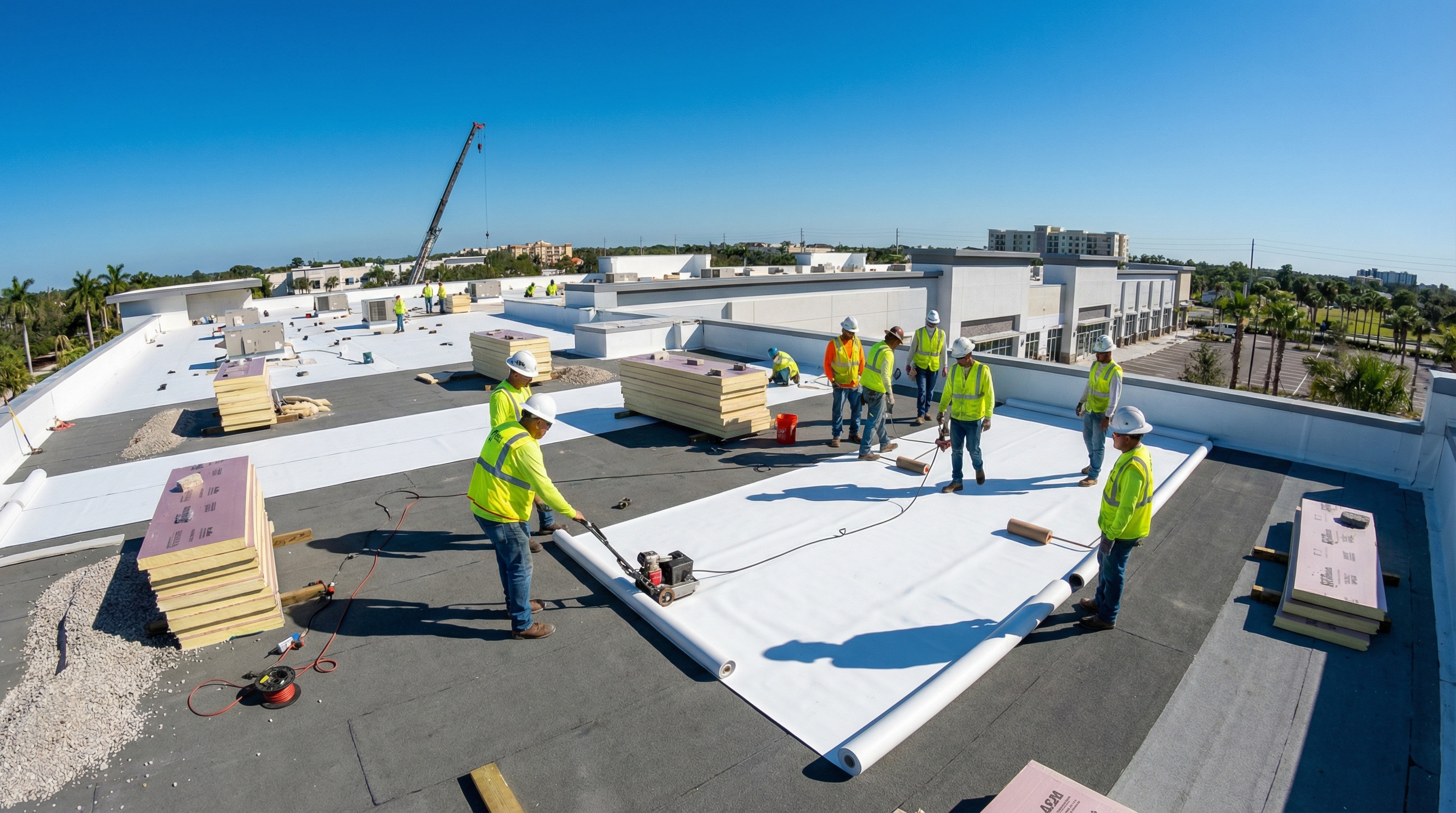 Commercial flat roof installation in Florida 2026