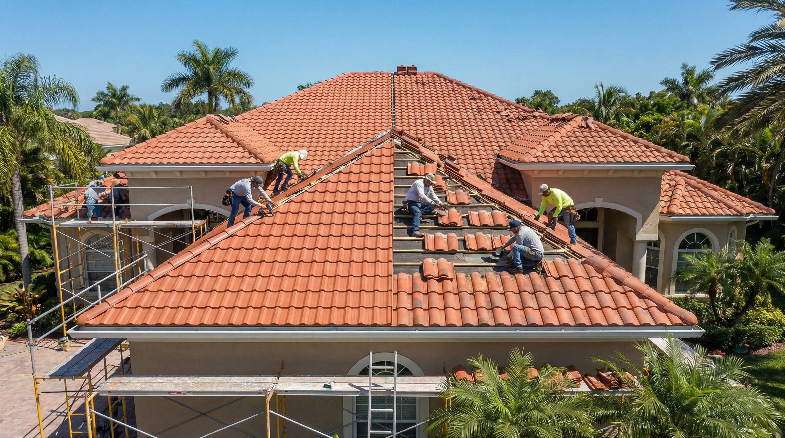 Metal vs clay tile installation comparison on Florida roof