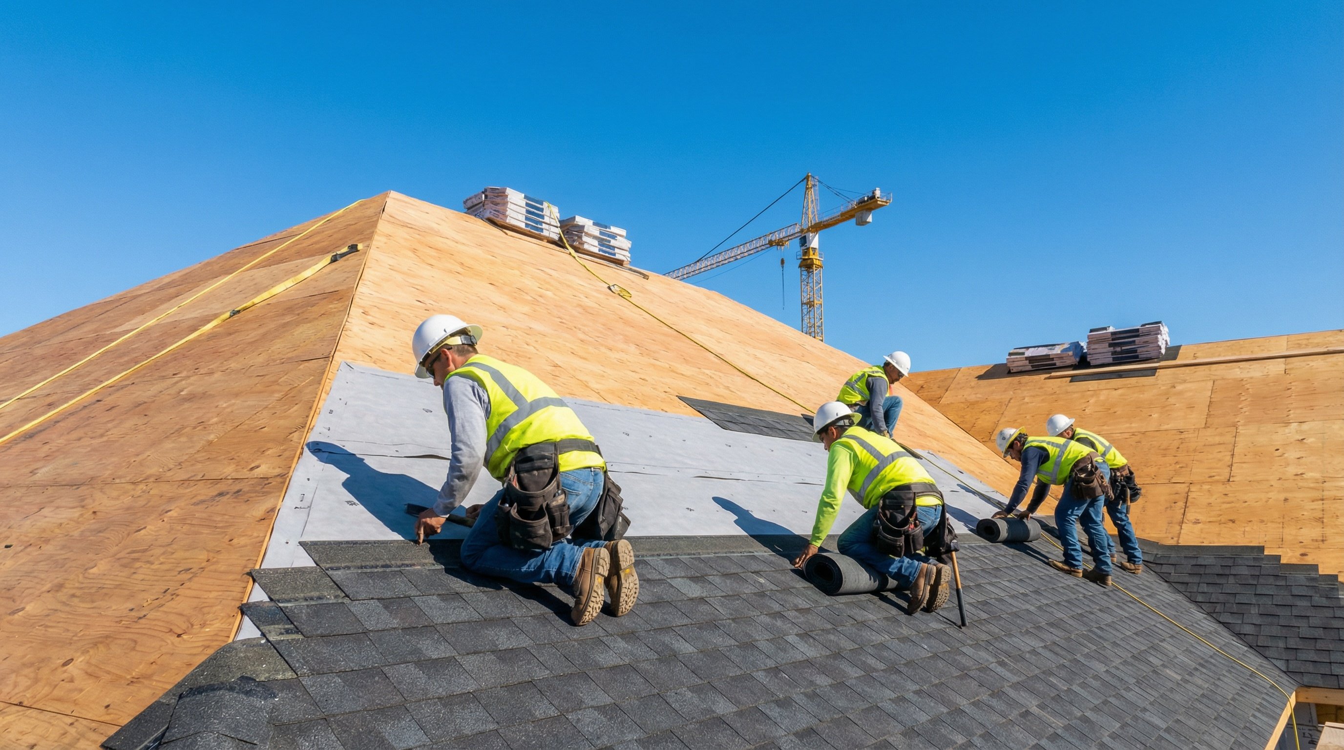New construction roof installation process