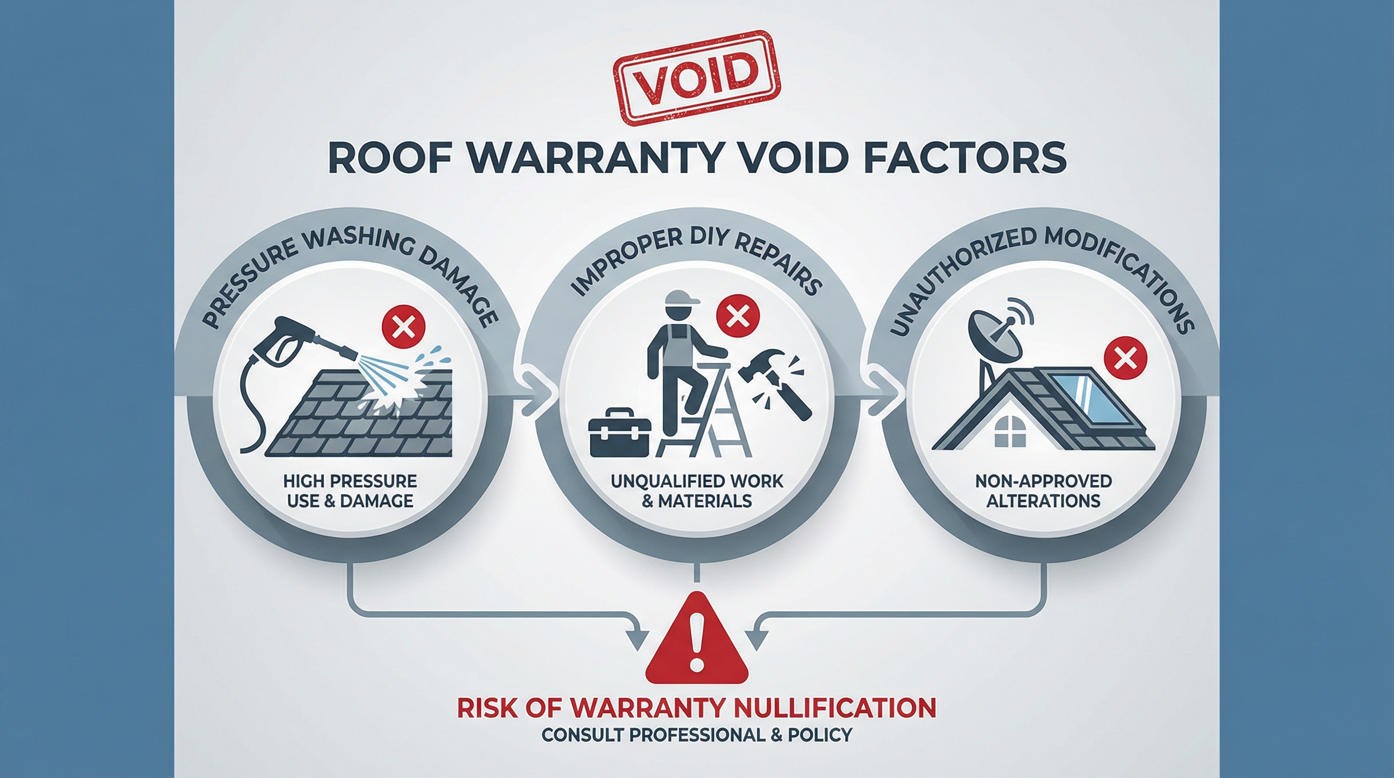 Roof warranty void factors infographic
