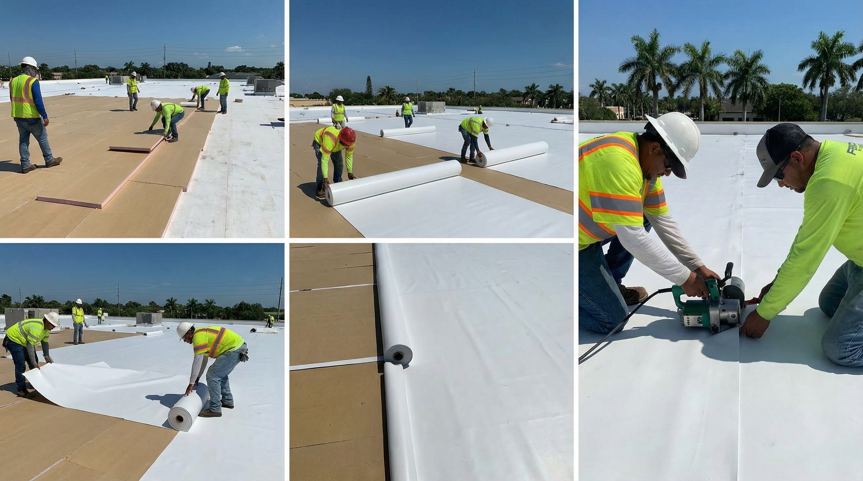 Tpo Roofing Installation Process On Florida Commercial Building