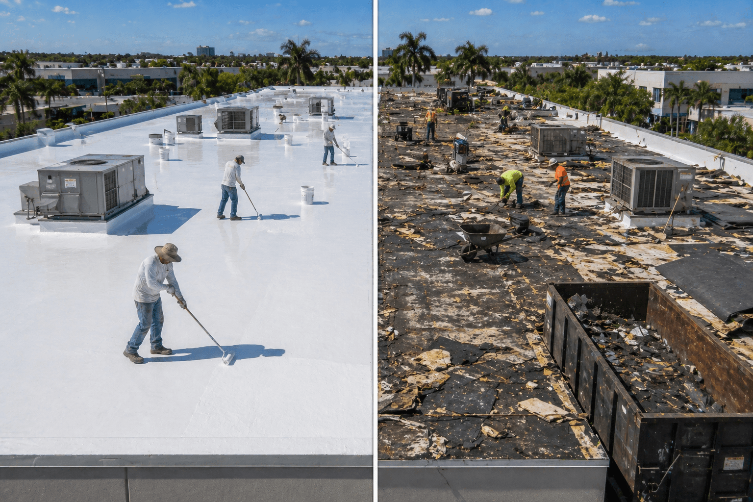 Roof maintenance comparison: coating vs replacement
