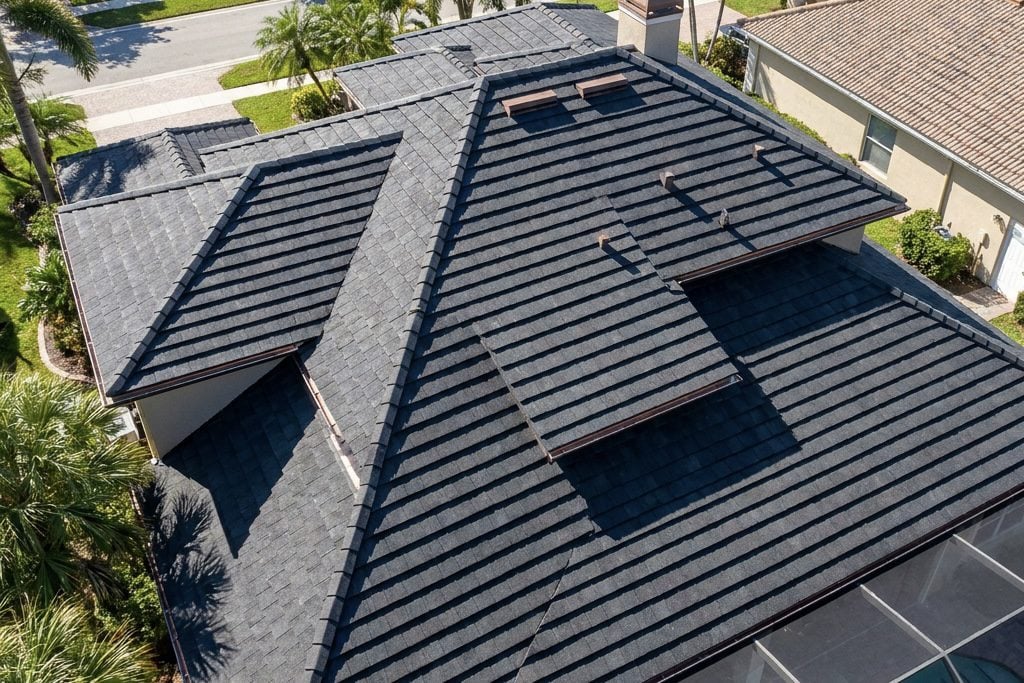 Modern roof with architectural shingles