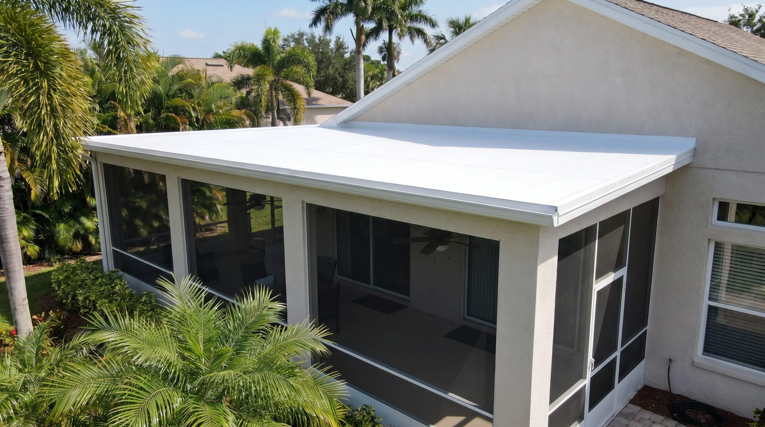 tpo flat roof on florida lanai