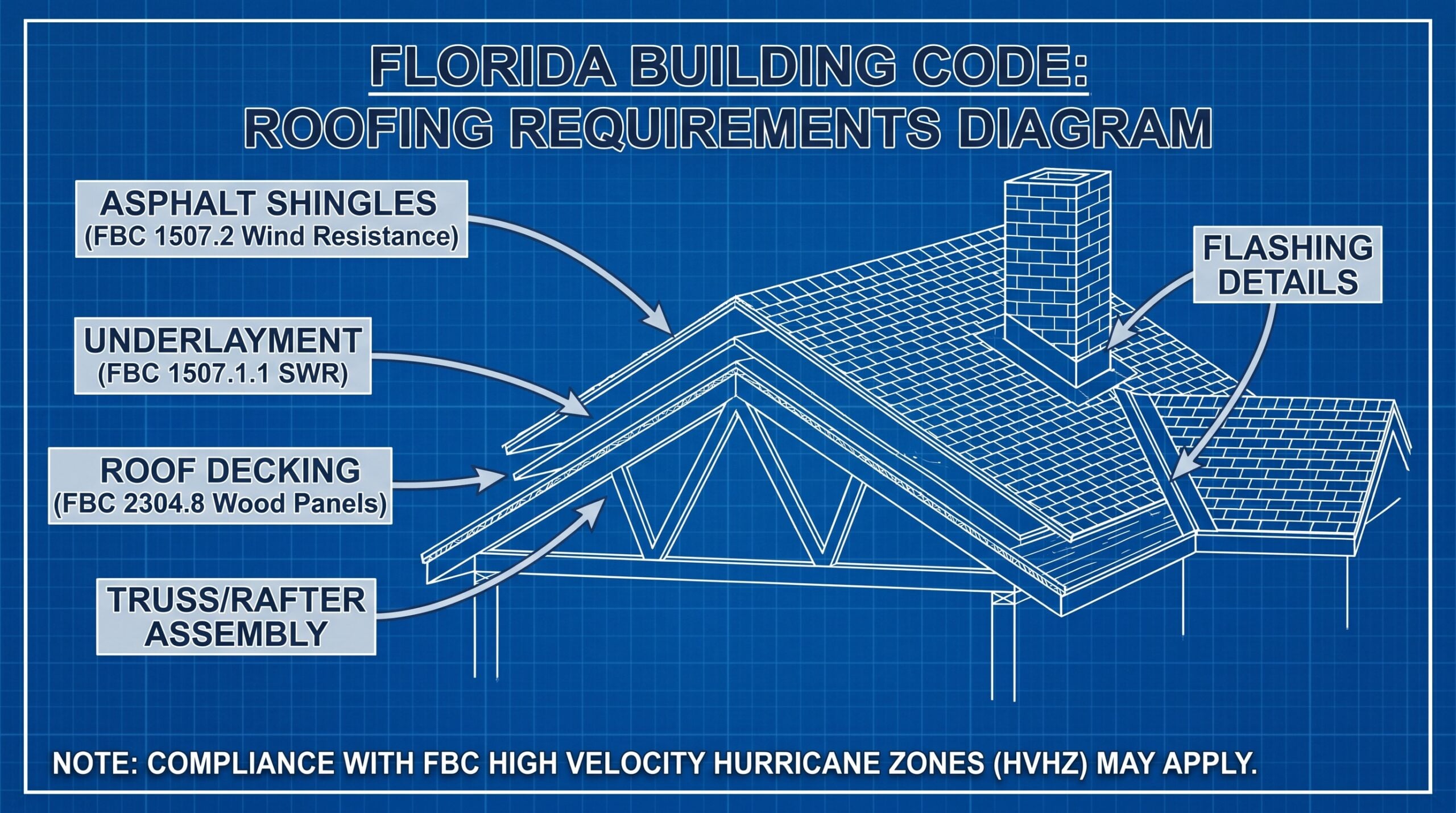 Florida building code roof replacement requirements diagram