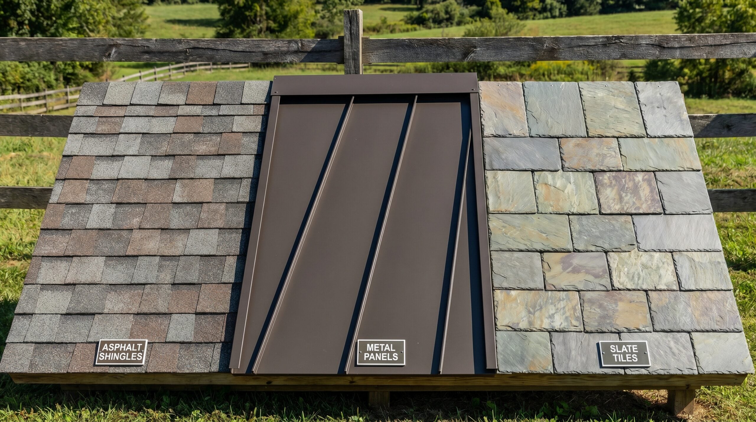 Comparison of different roofing materials samples for Florida homes