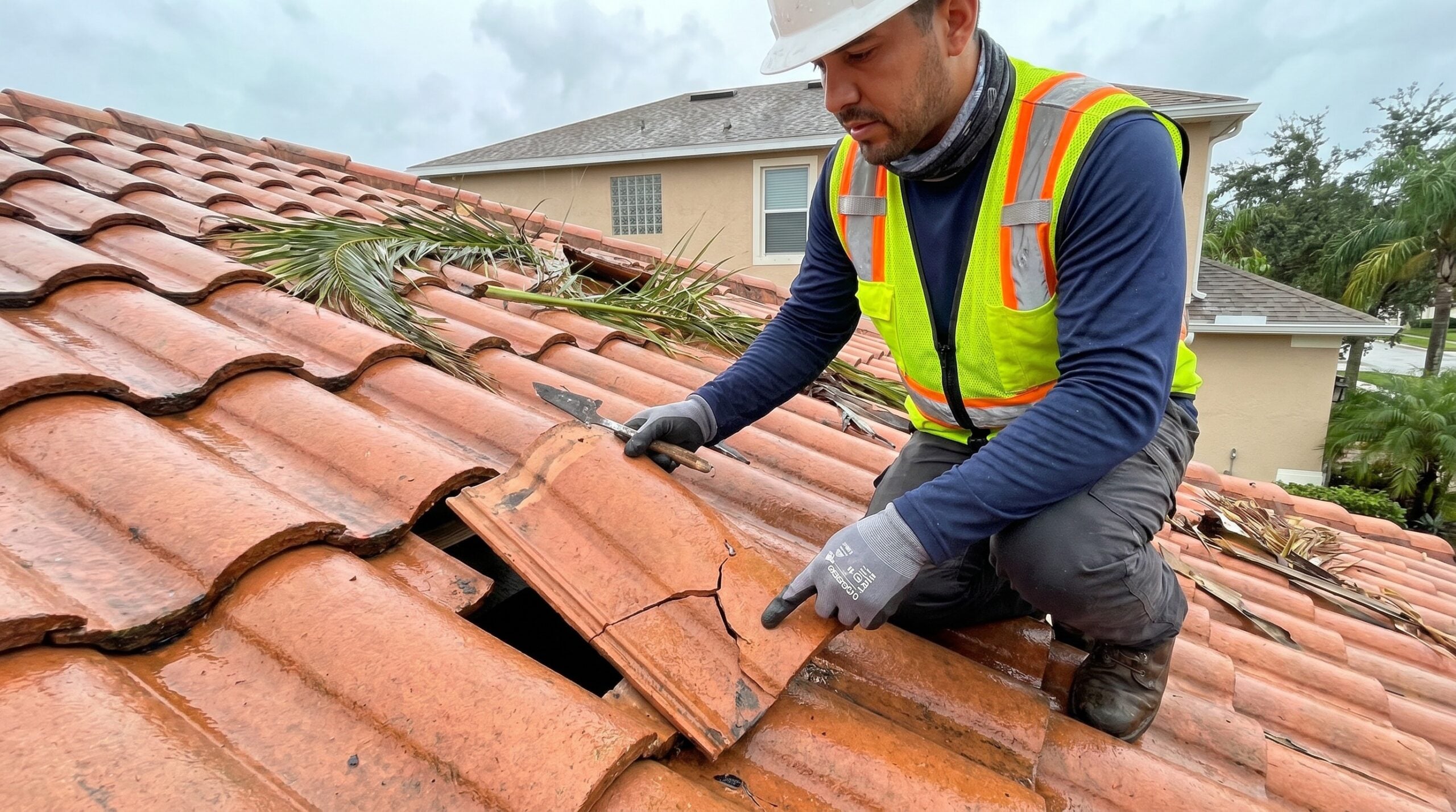 Tile roof inspection for storm damage in Florida